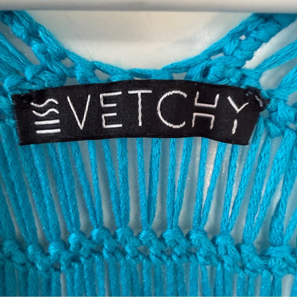 SET! Medium Vetchy Teal Swim Cover Up + The Sak Beige/Bronze Woven Shoulder Bag - Picture 3 of 16